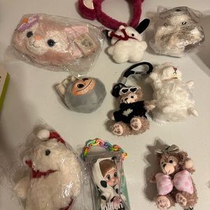 Plush Animal Keychain Set